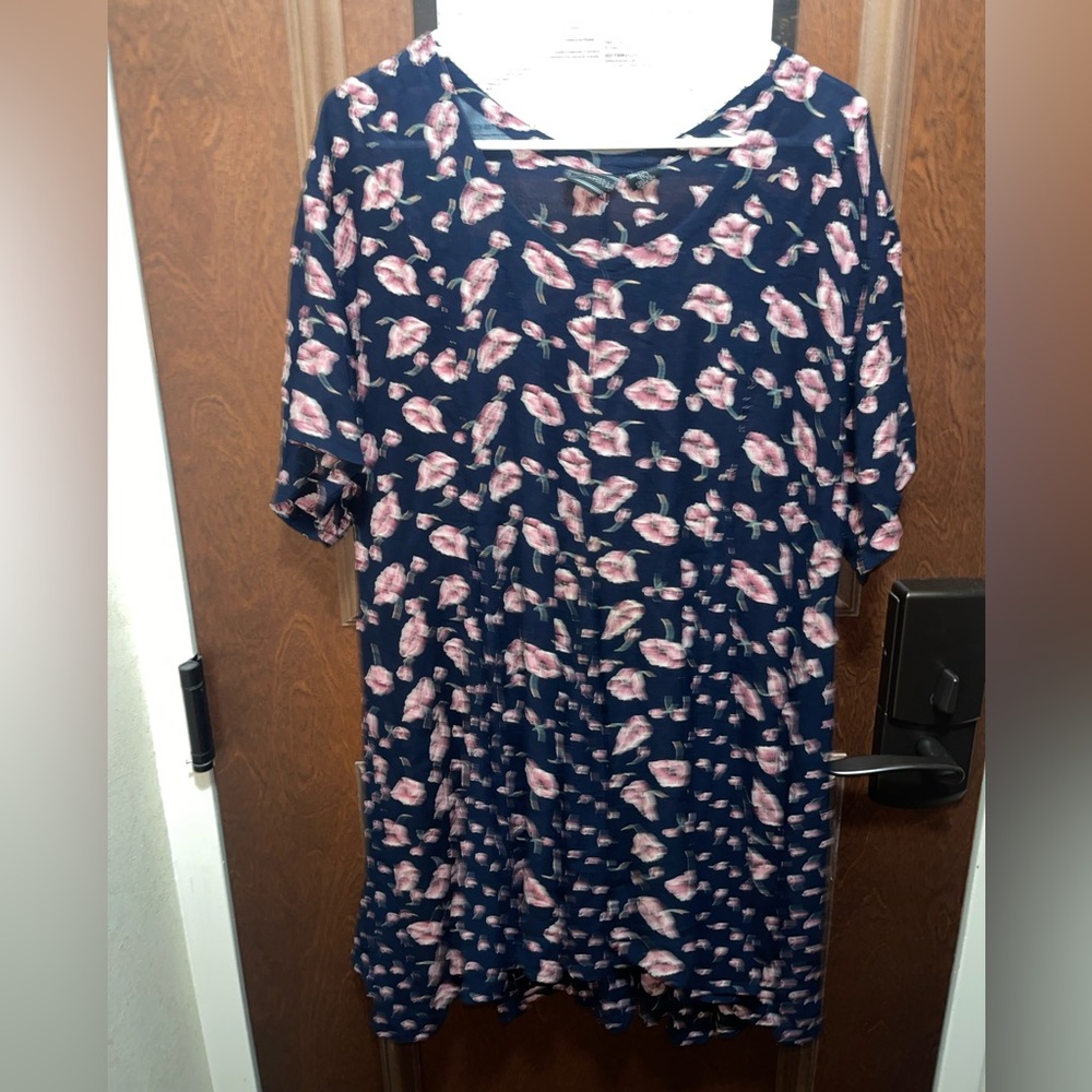 Bohemian Style Floral Navy Dress Starina Sz L